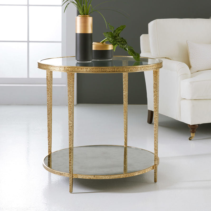 Sculpture Round Table-Antique Brass