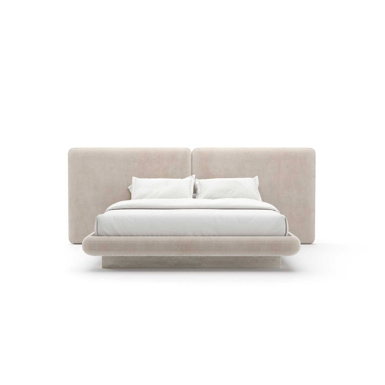 Overlap Uph 2 Panel  Kg Bed Ivory