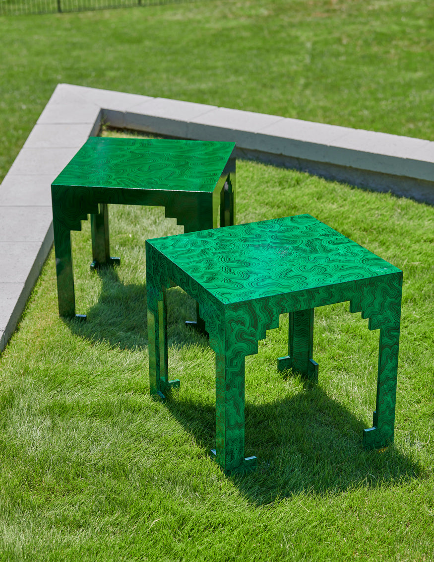 Malachite Cut Corner Table in Malachite / Wood - Chelsea House
