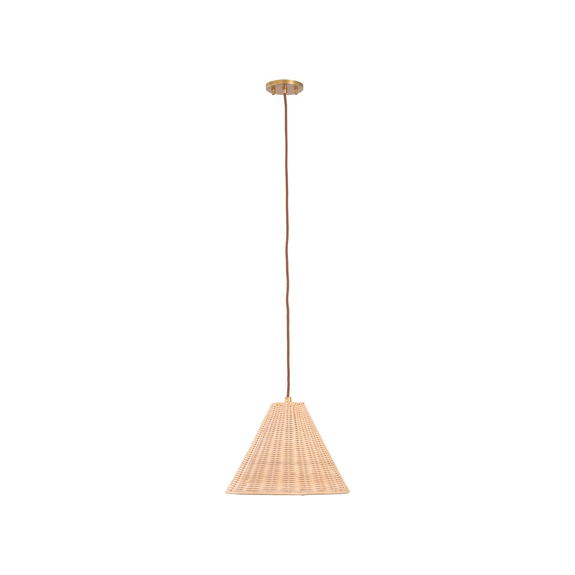Uptown Pendant in Natural/Antique Brass / Rattan - Chelsea House