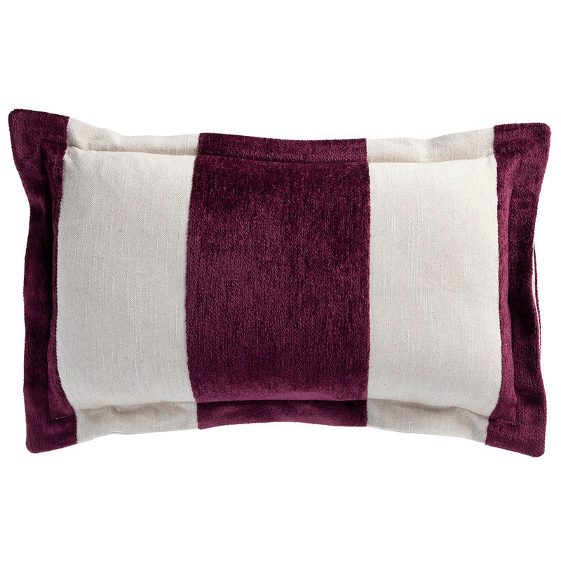 Wide Stripe Chenille Plum Feather 14x24
