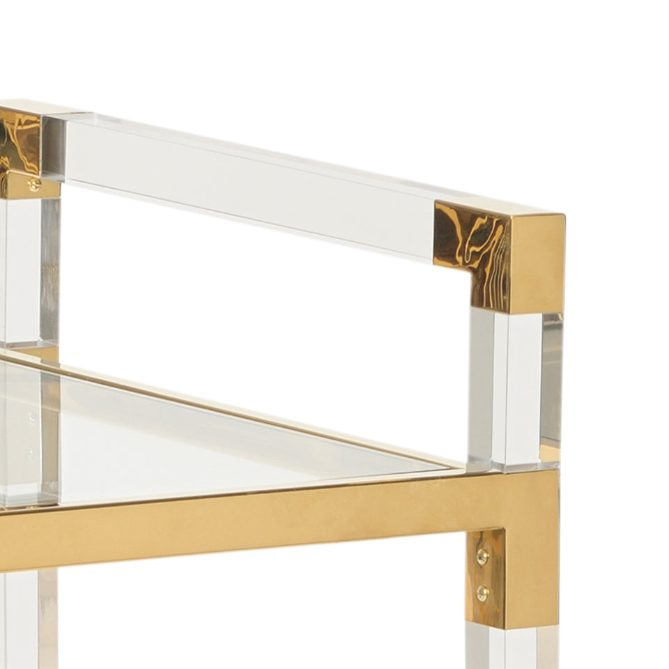 Acrylic Bar Cart - Brass in 34.5 / Acrylic - Chelsea House