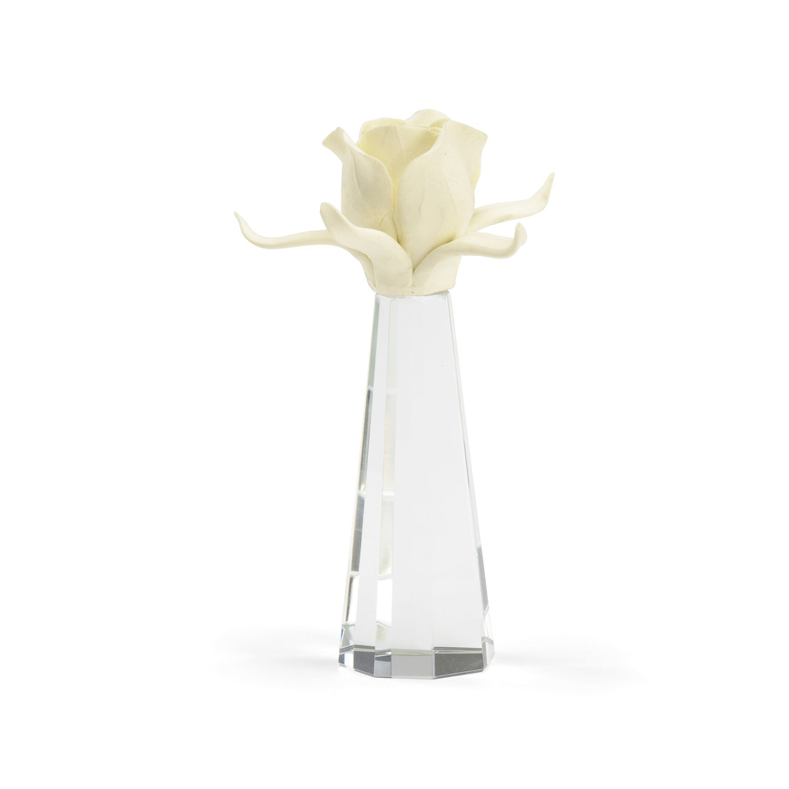Small Rose On Stand - Cream