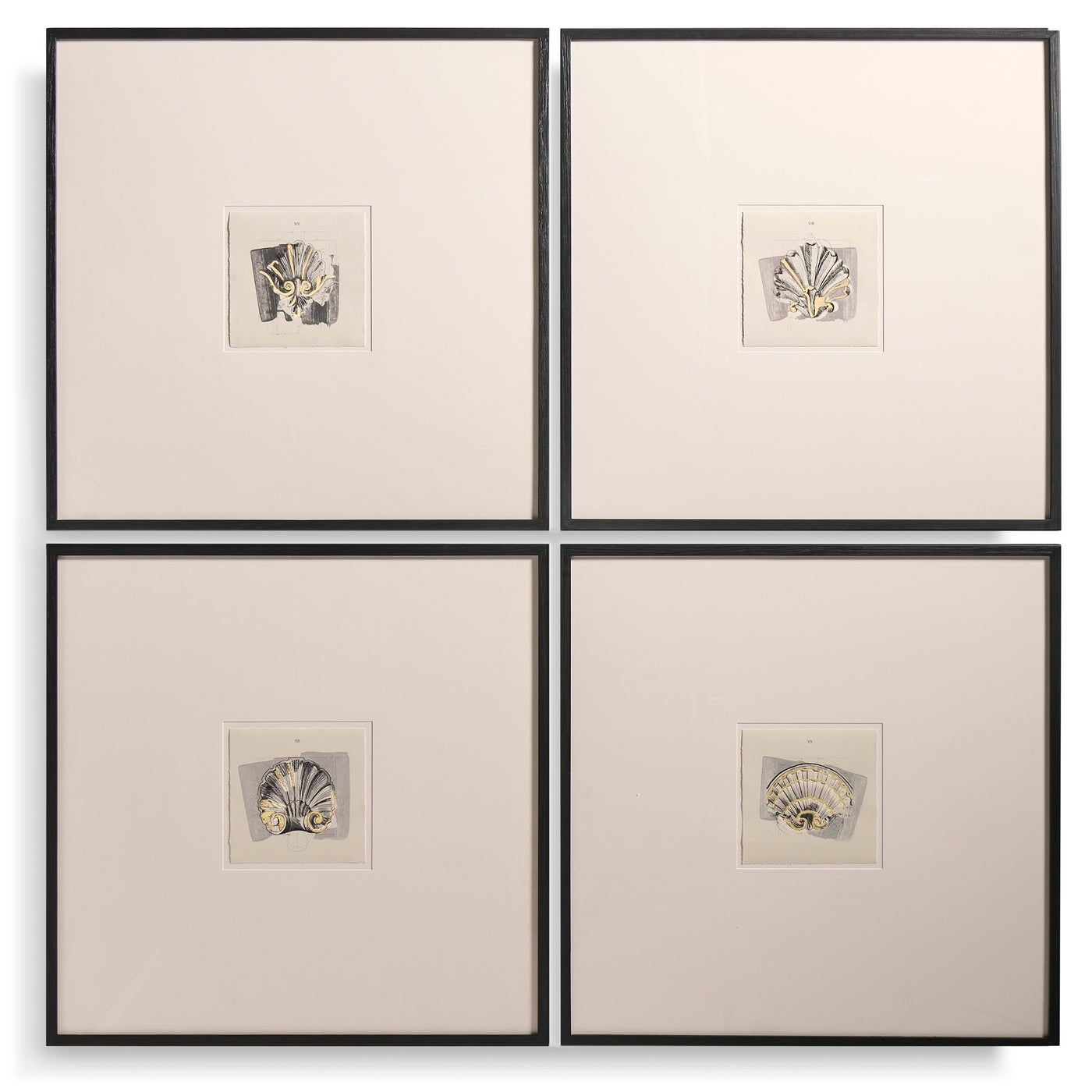 Architectural Clamshells - Set of 4