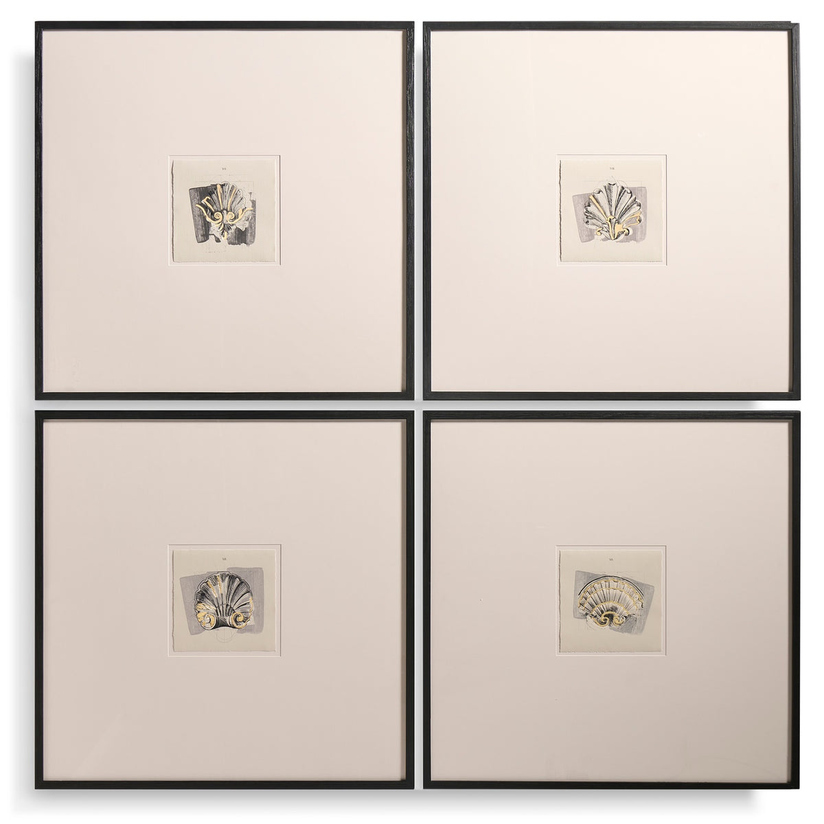 Architectural Clamshells - Set of 4