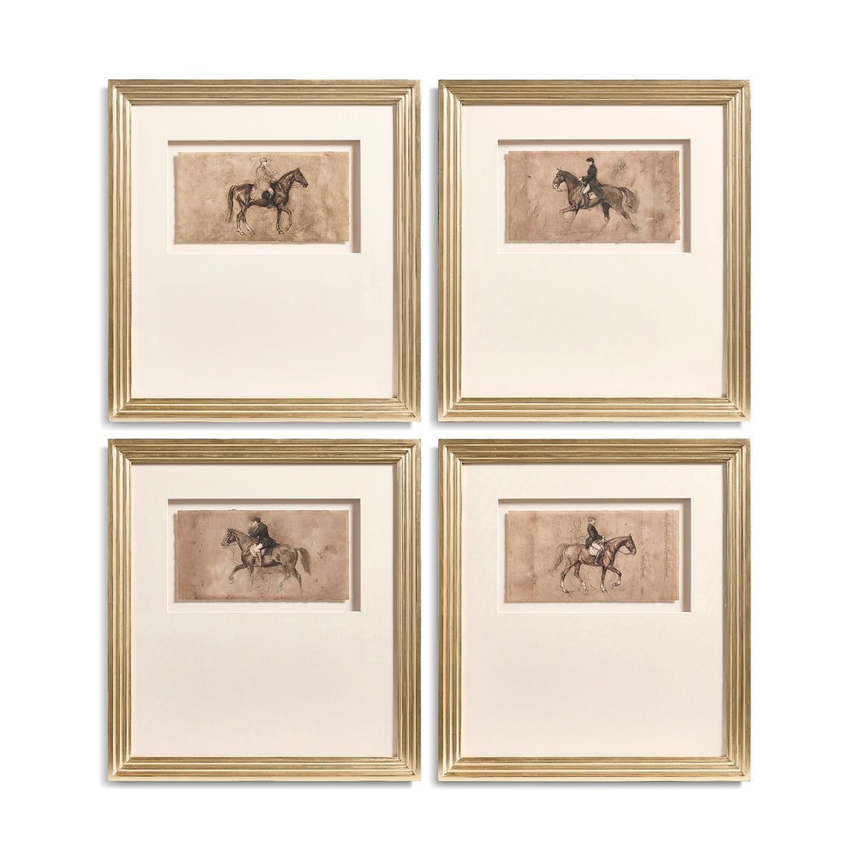 Equestrian Lines in Motion - Set of 4