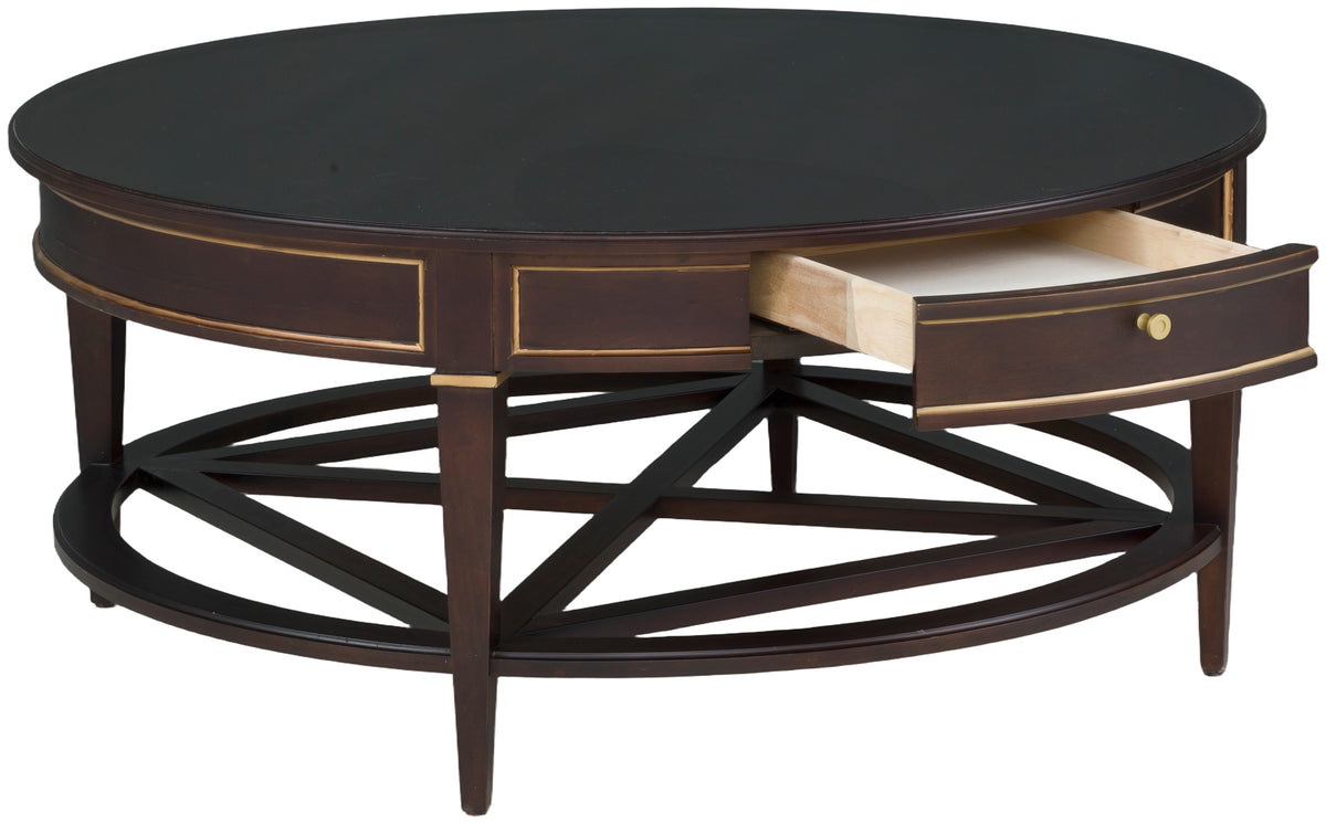 Linea Round One Drawer Cocktail Table (8010-CT-M) - Fairfield Chair