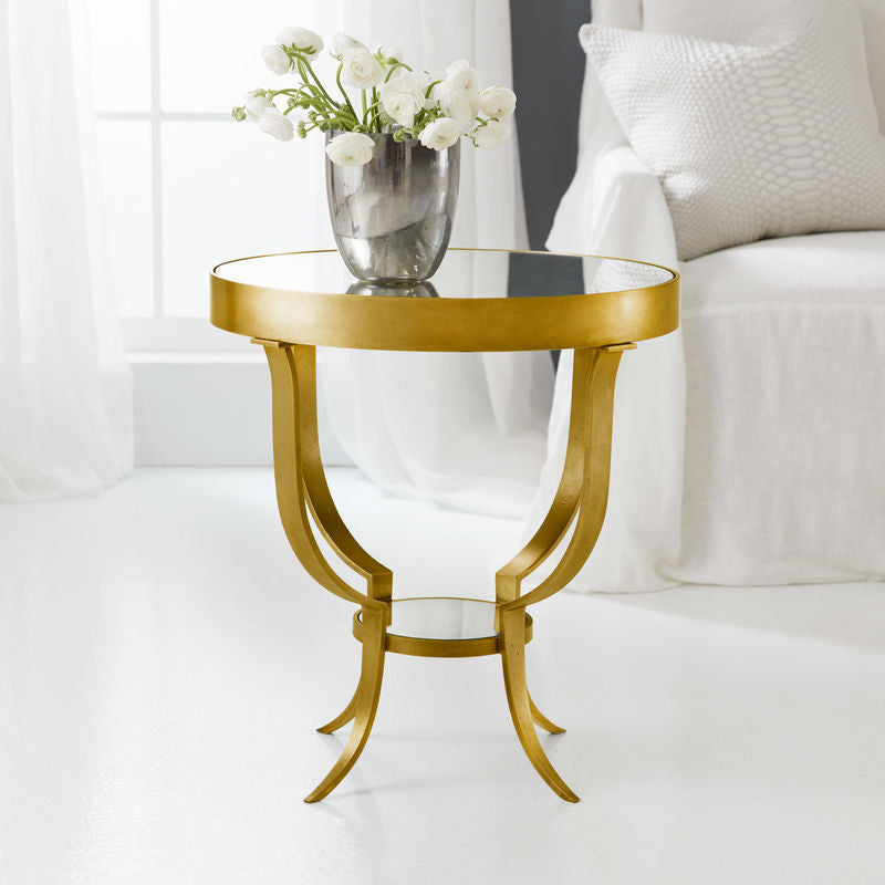 Small Gueridon Table-Gold Leaf