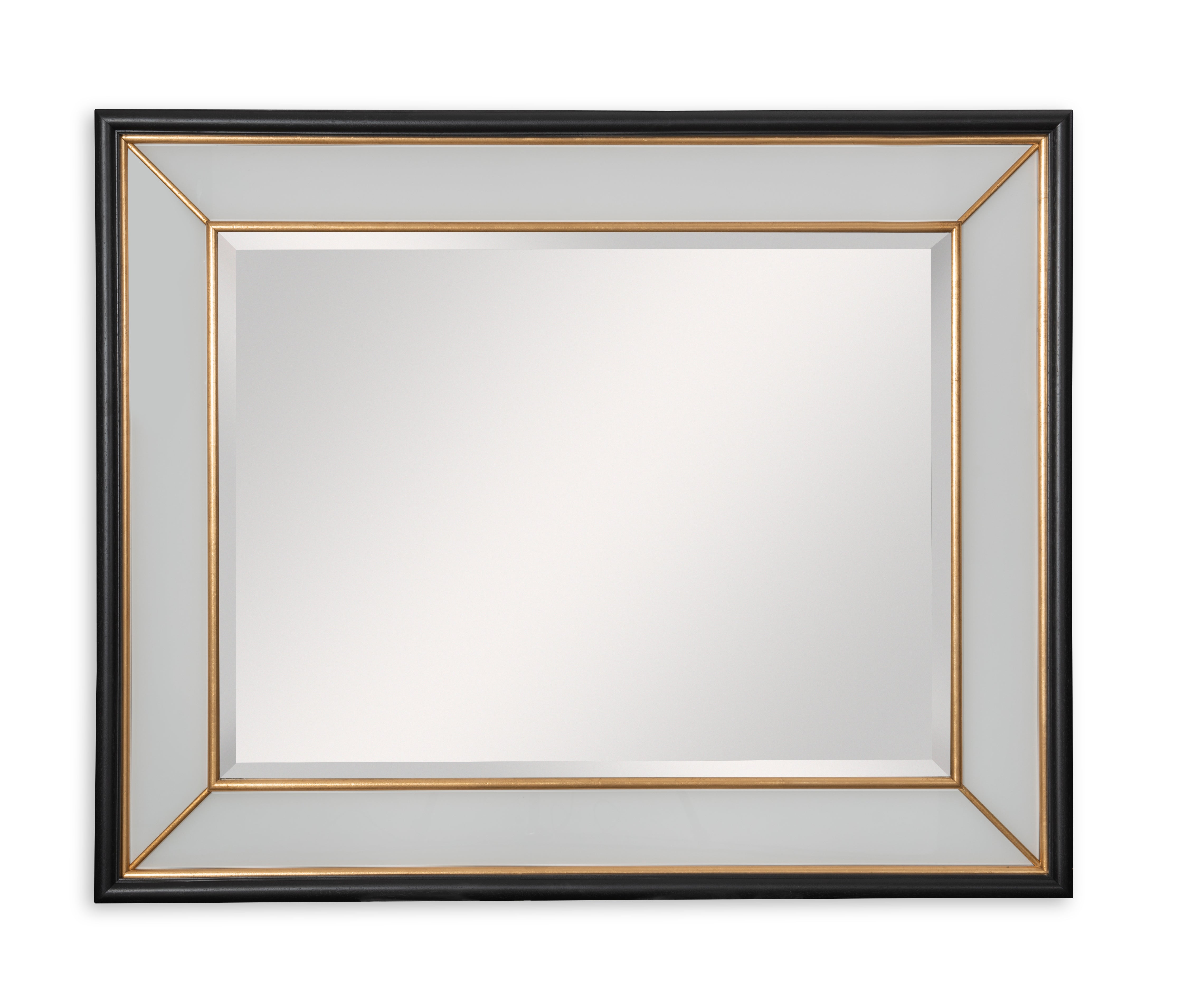 Painted Glass Mirror With Gold Details