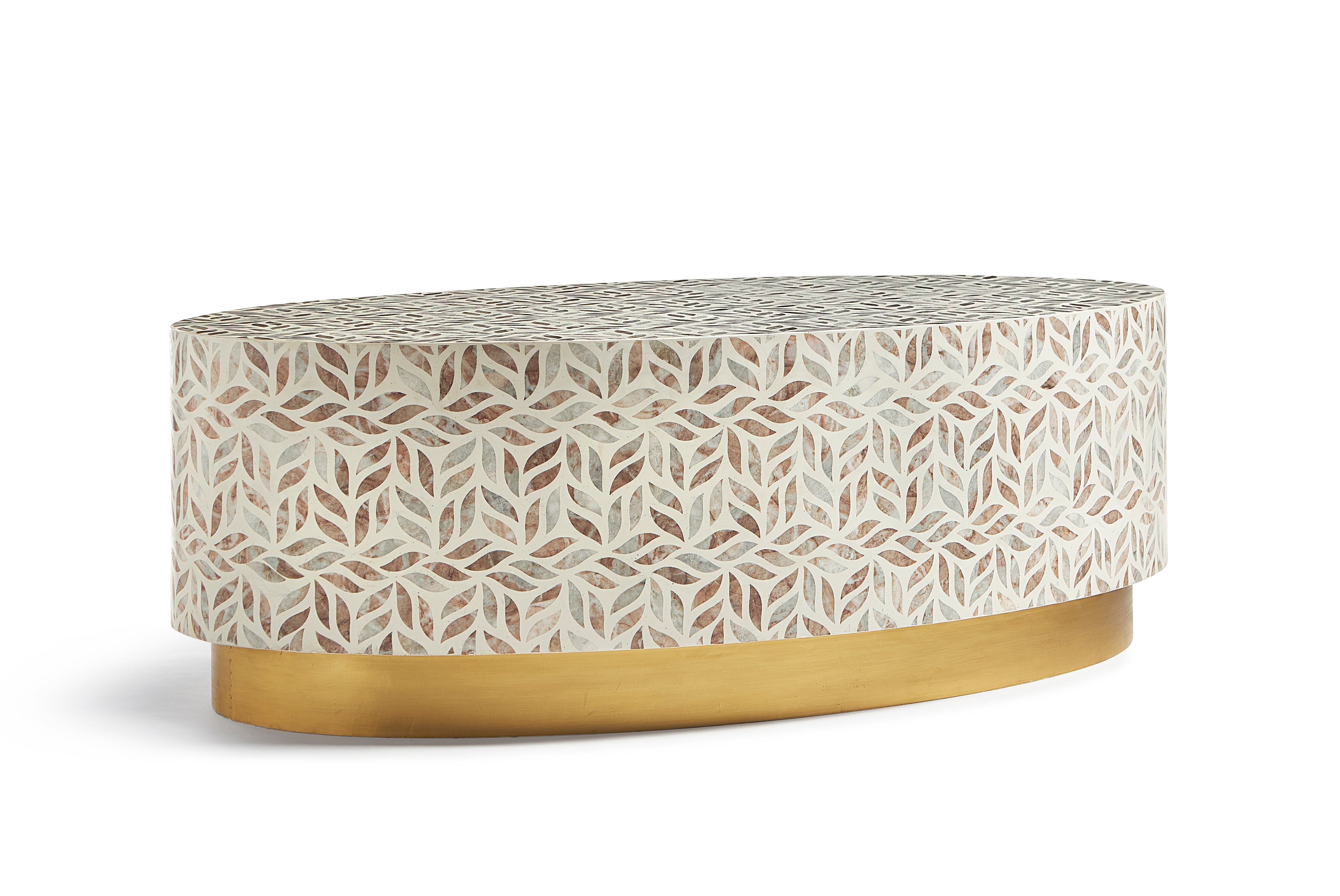Stone Inlay Cocktail Table