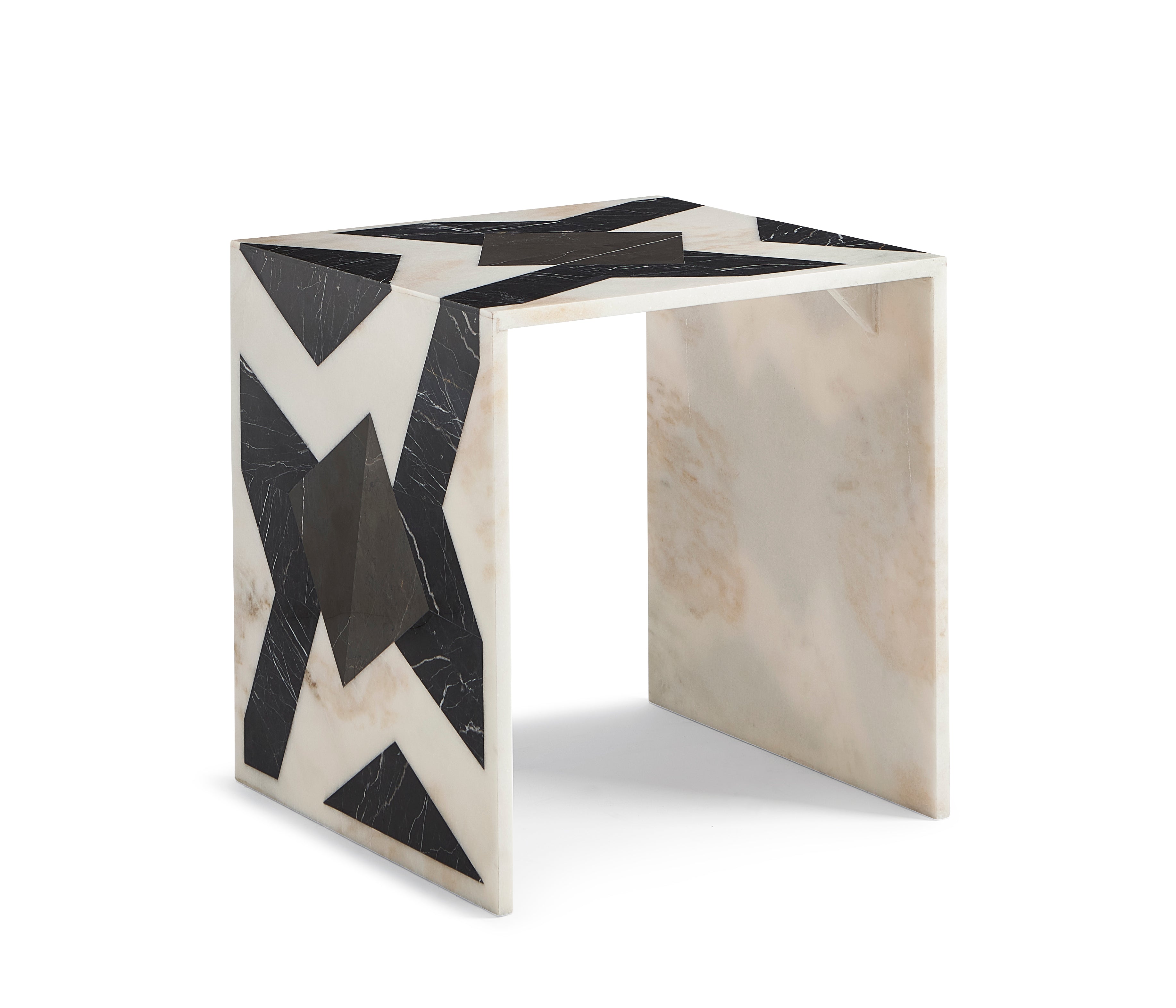 Marble Inlay Side Table