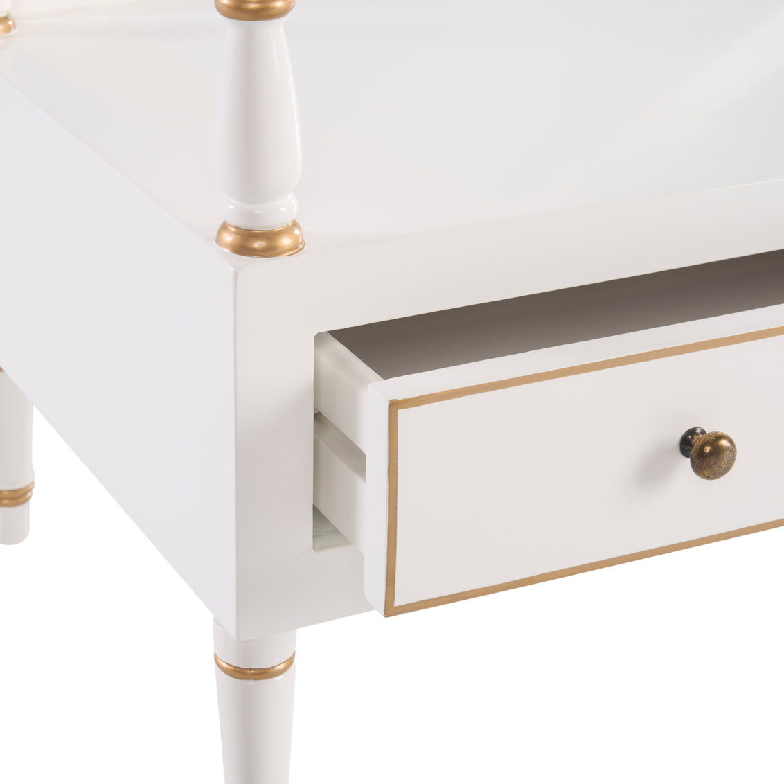 Carnaby House Bookcase - White in White/Gold / Wood - Chelsea House