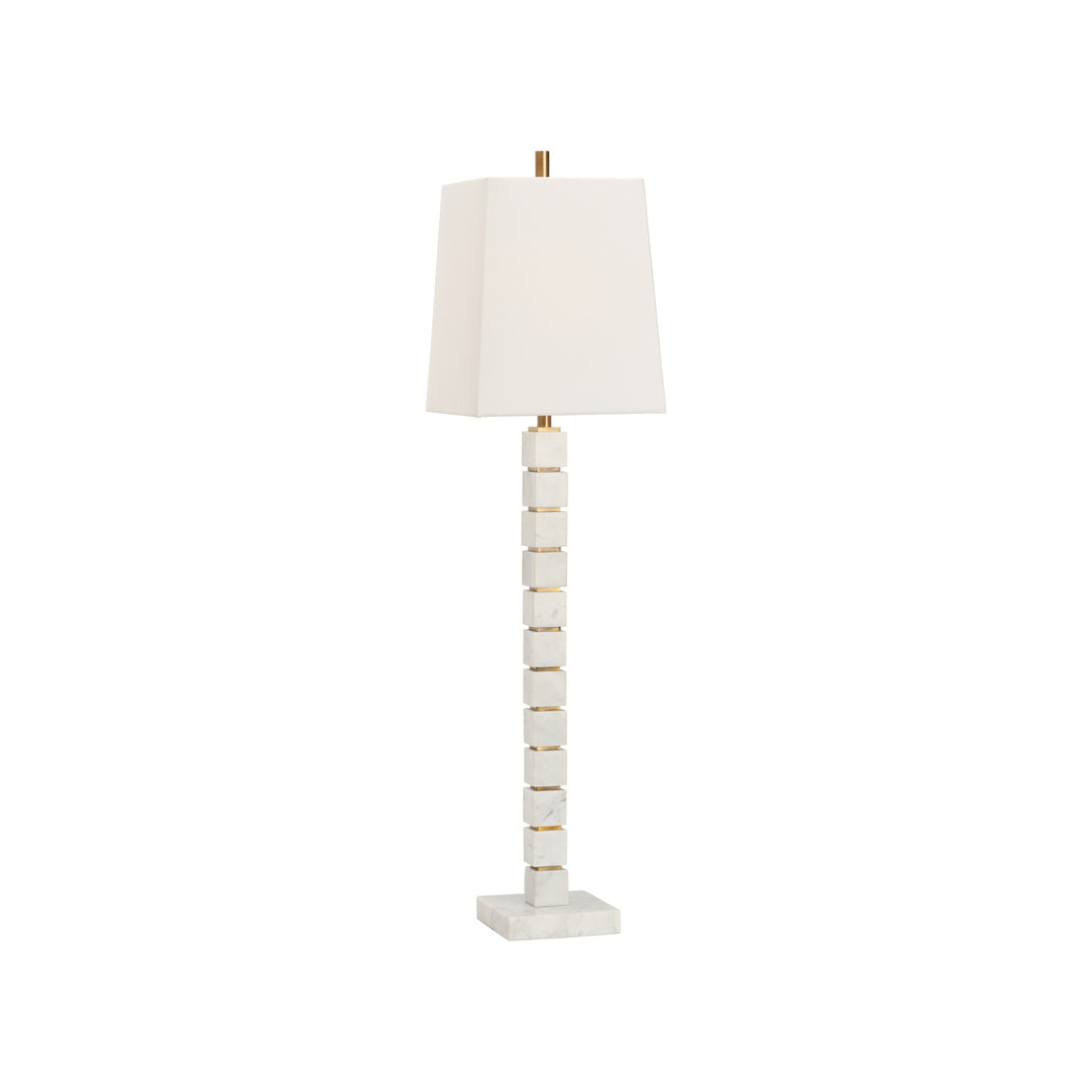 Astor Buffet Lamp Aged Brass & White Marble