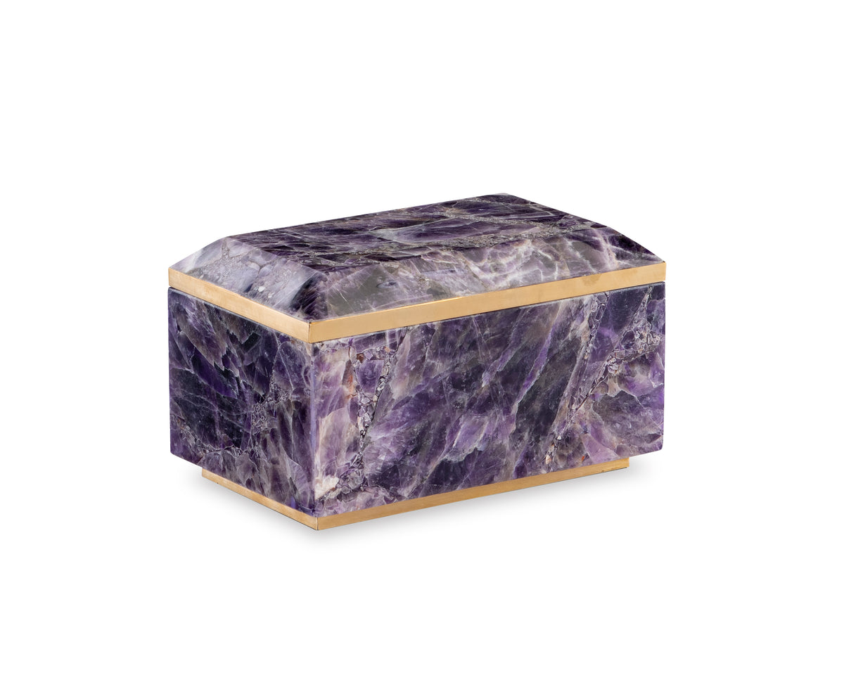Small Brass And Amethyst Box