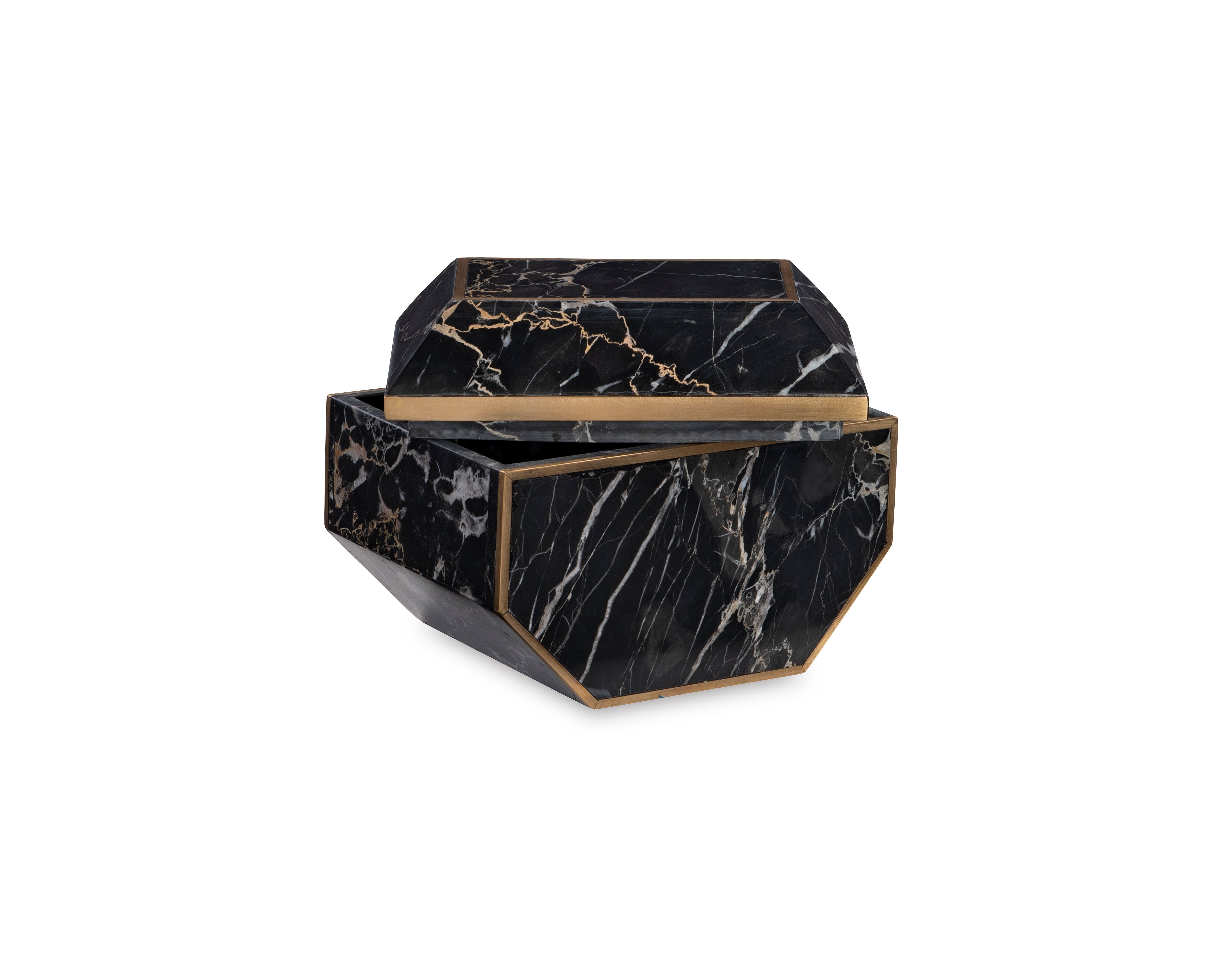Small Brass And Golden Portoro Box