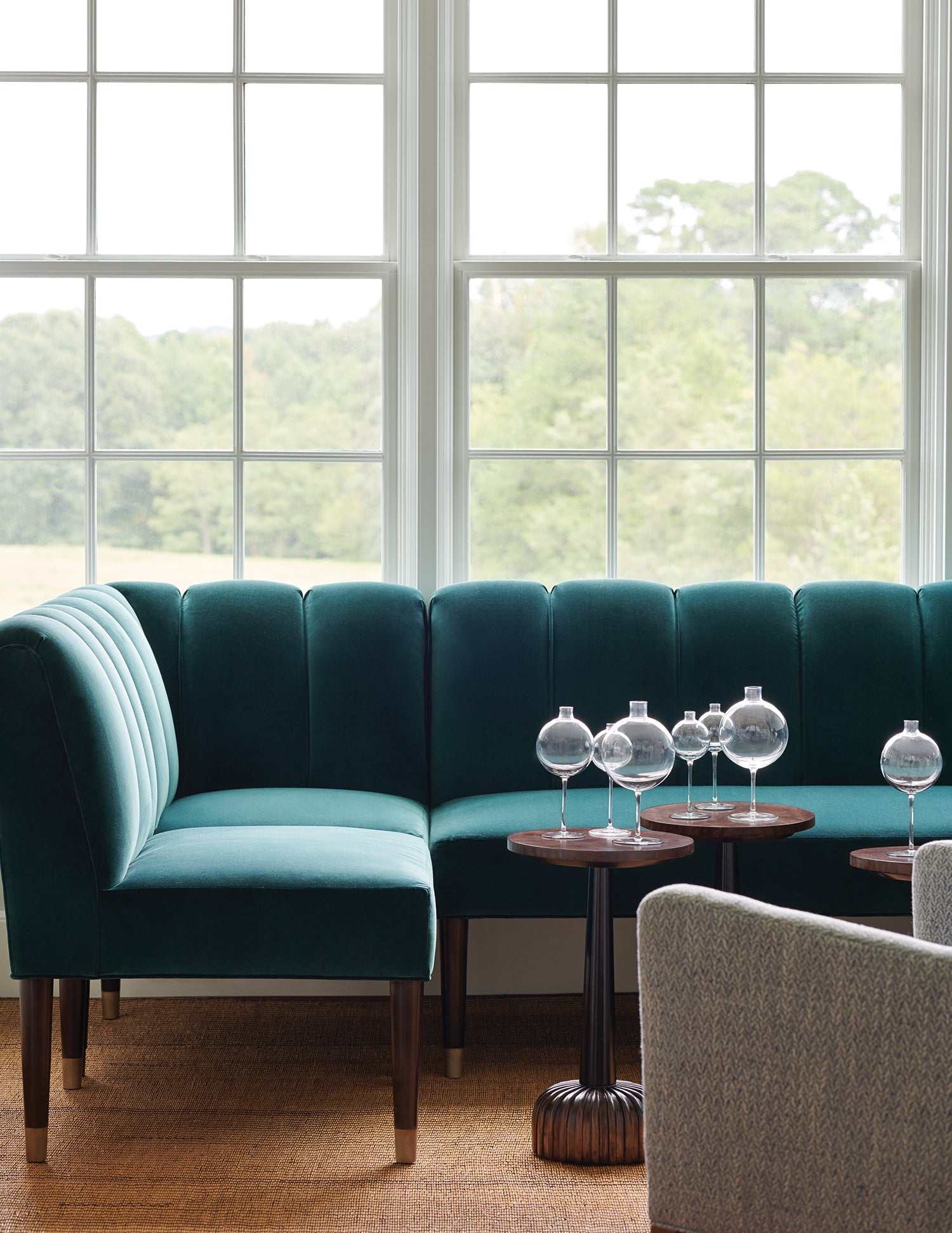 PERRIN SPOT TABLE in Olive Ash Burl Veneers, Maple Solids, Composite Materials - Hickory Chair