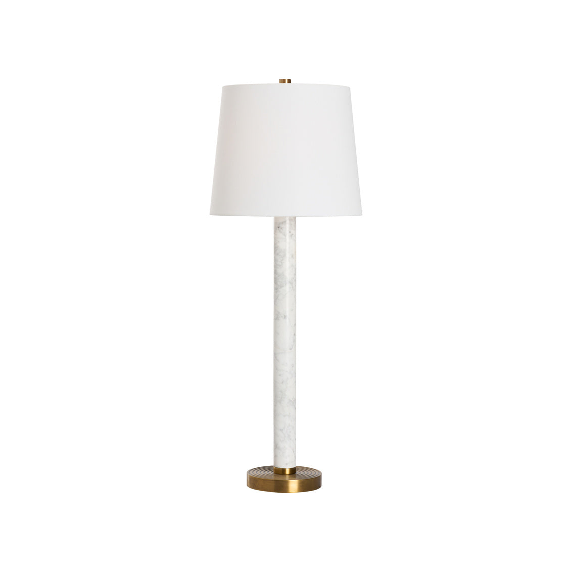 Ring Buffet Lamp - Aged Brass/White Marble