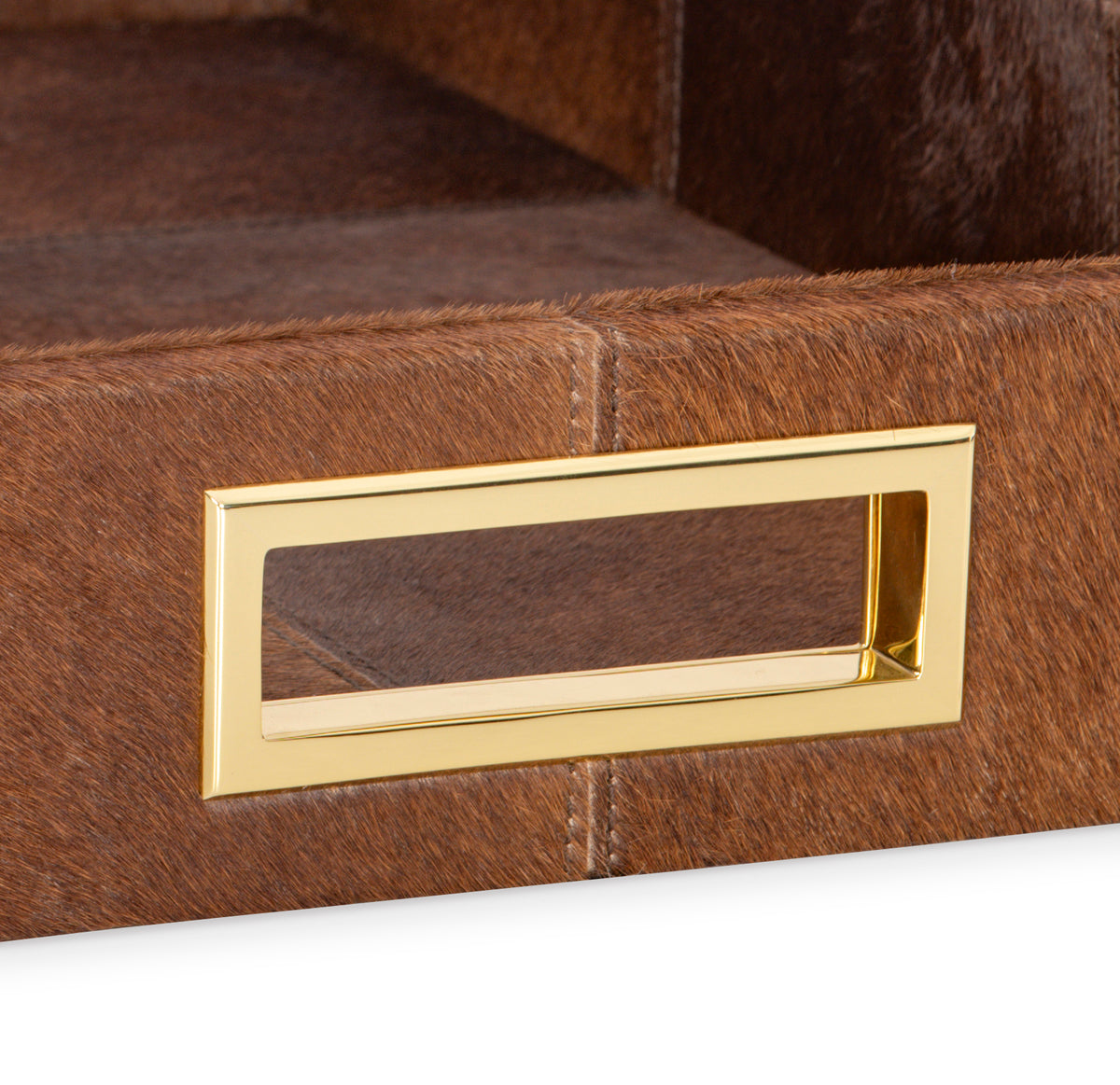 Small Brown Hair On Hide Tray