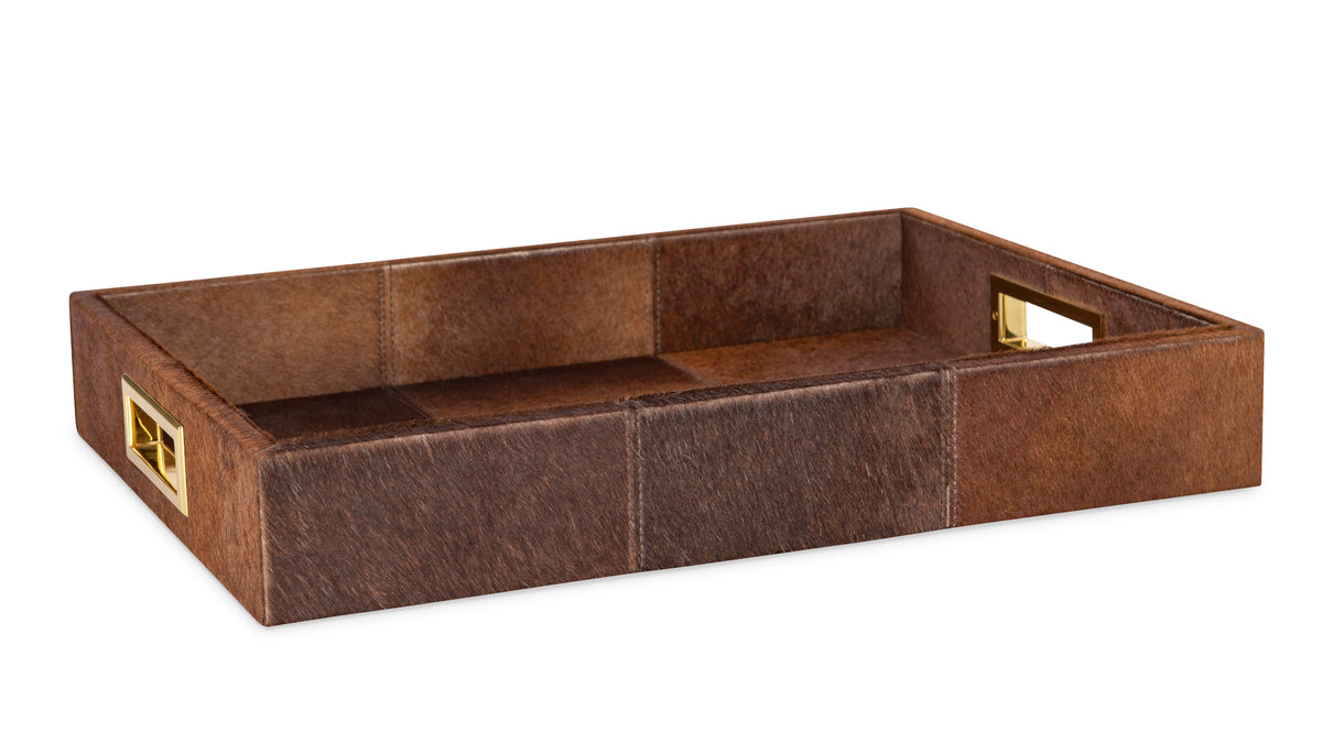 Small Brown Hair On Hide Tray