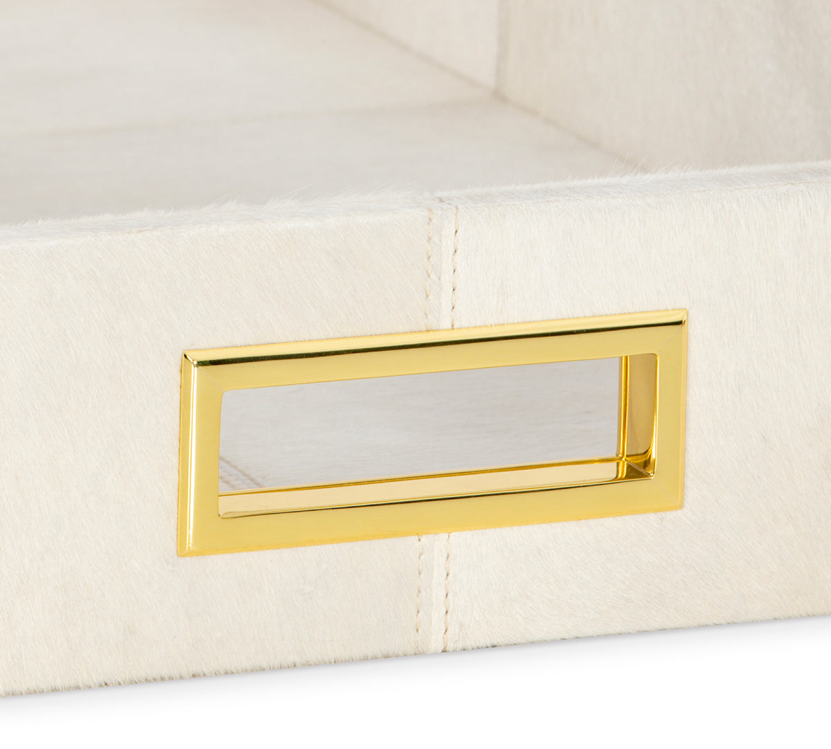 Large White Hair On Hide Tray