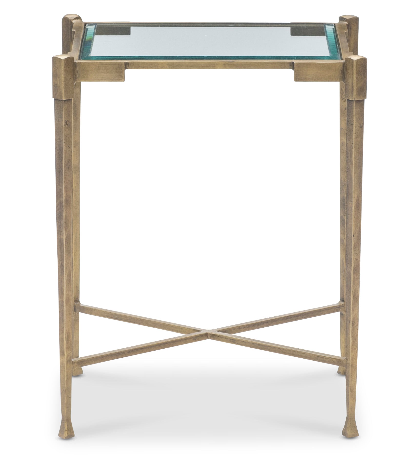 Iron Side Table With Glass Top