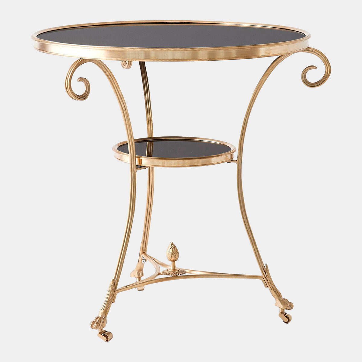 Gueridon Table-Brass/Black Granite
