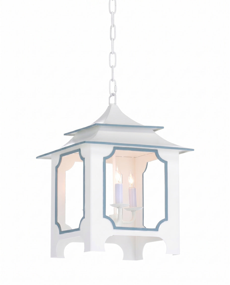 Tole Pagoda Lantern (Sm) - White