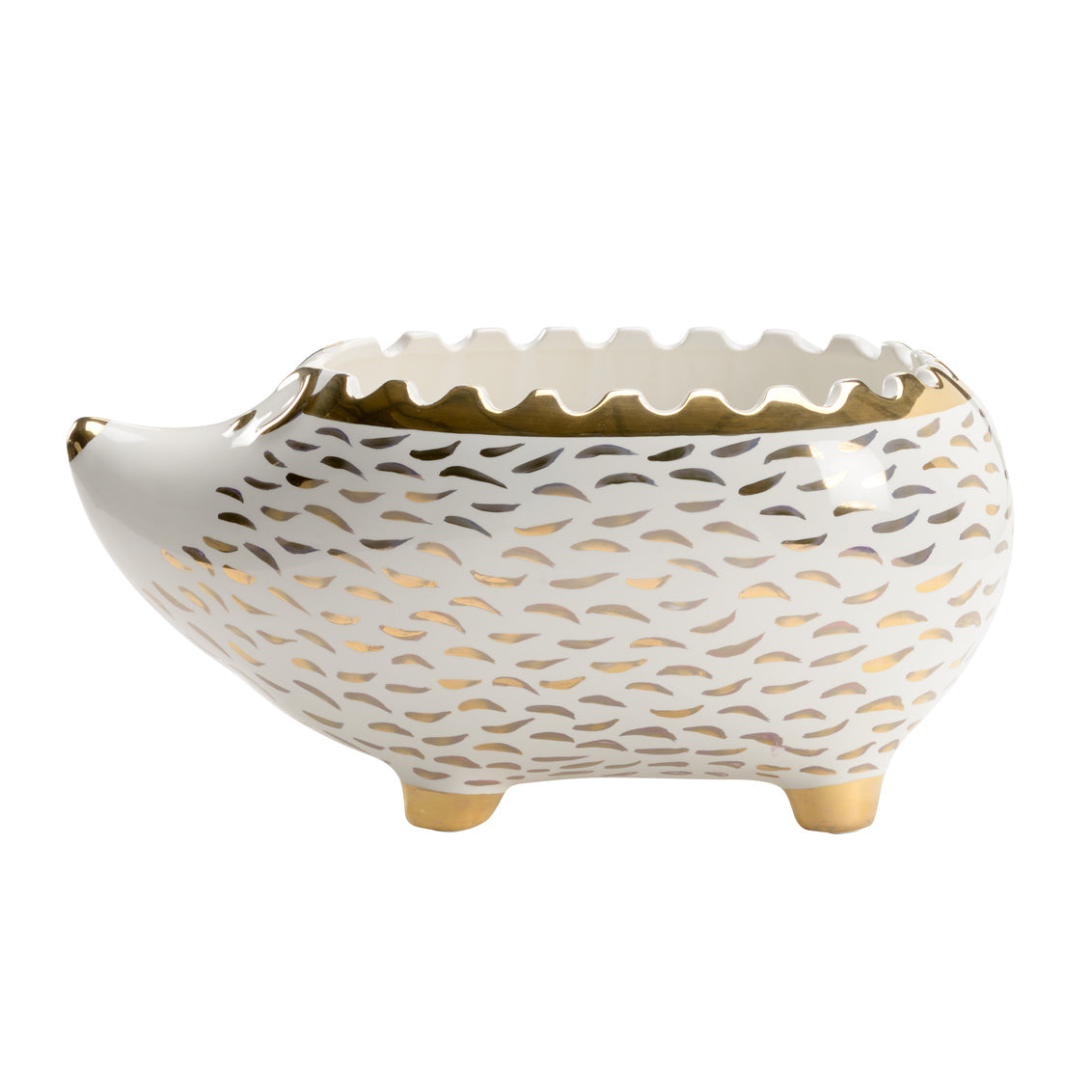 Hedgehog Bowl - White/Gold
