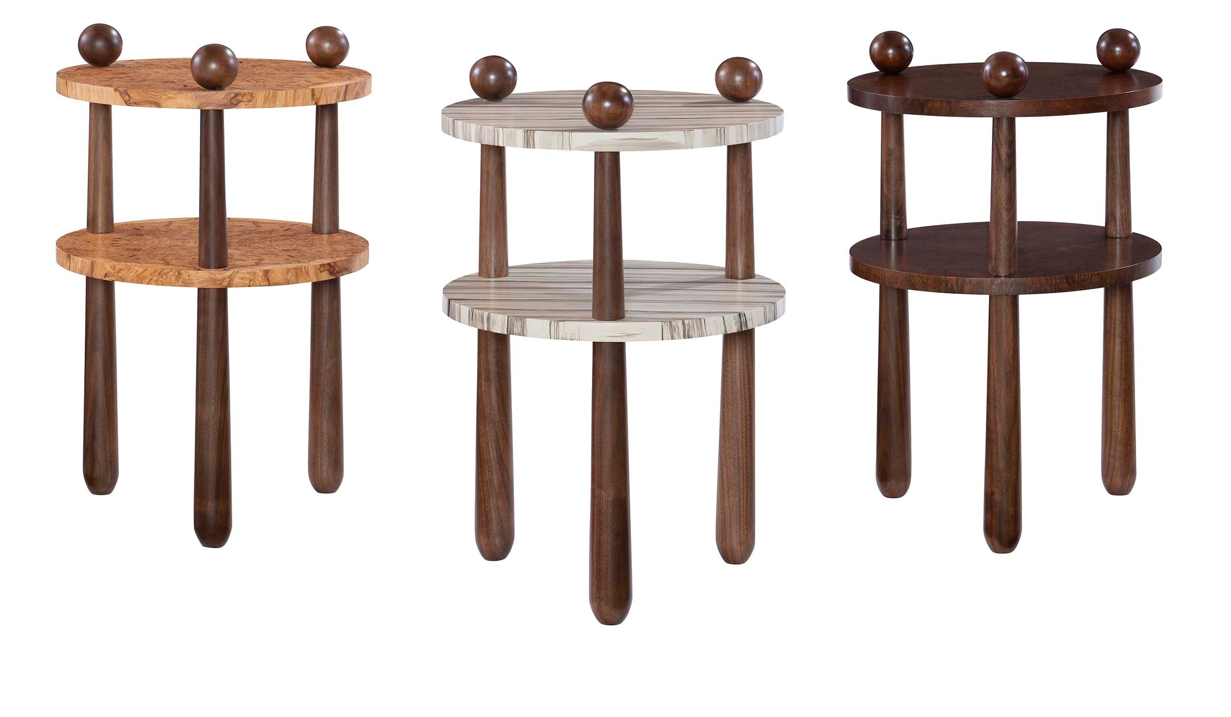 CHAD SIDE TABLE WALNUT in Walnut Solids, Olive Ash Burl Veneers - Hickory Chair