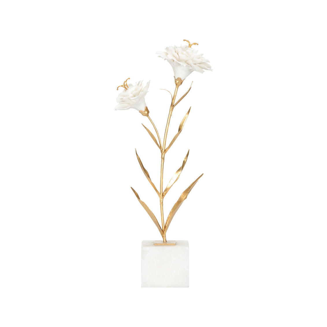 Carnation on Alabaster Stand in 18 / Porcelain - Chelsea House
