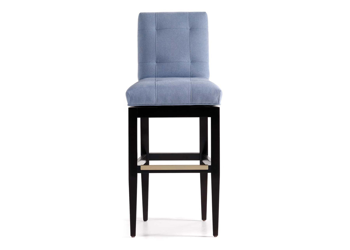 Mann Tufted Memory Swivel Bar Stool