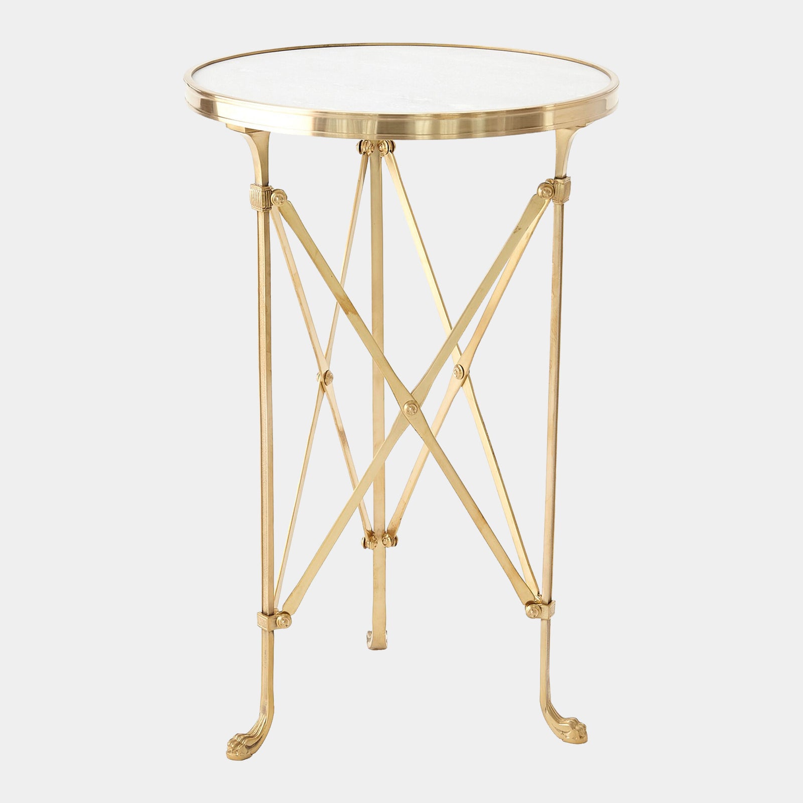 Directoire Table-Brass/White Marble