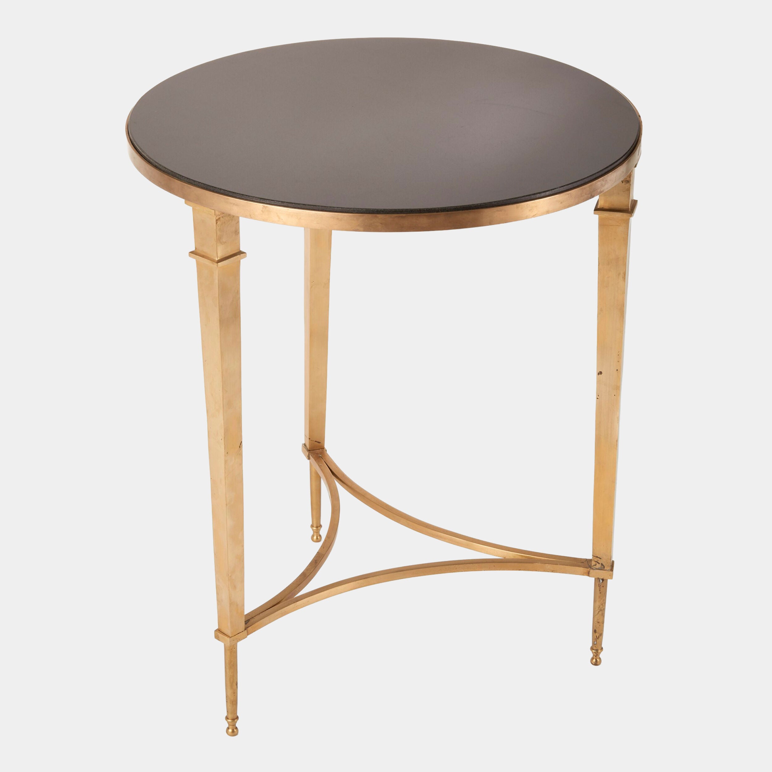 Round French Square Leg Table-Brass