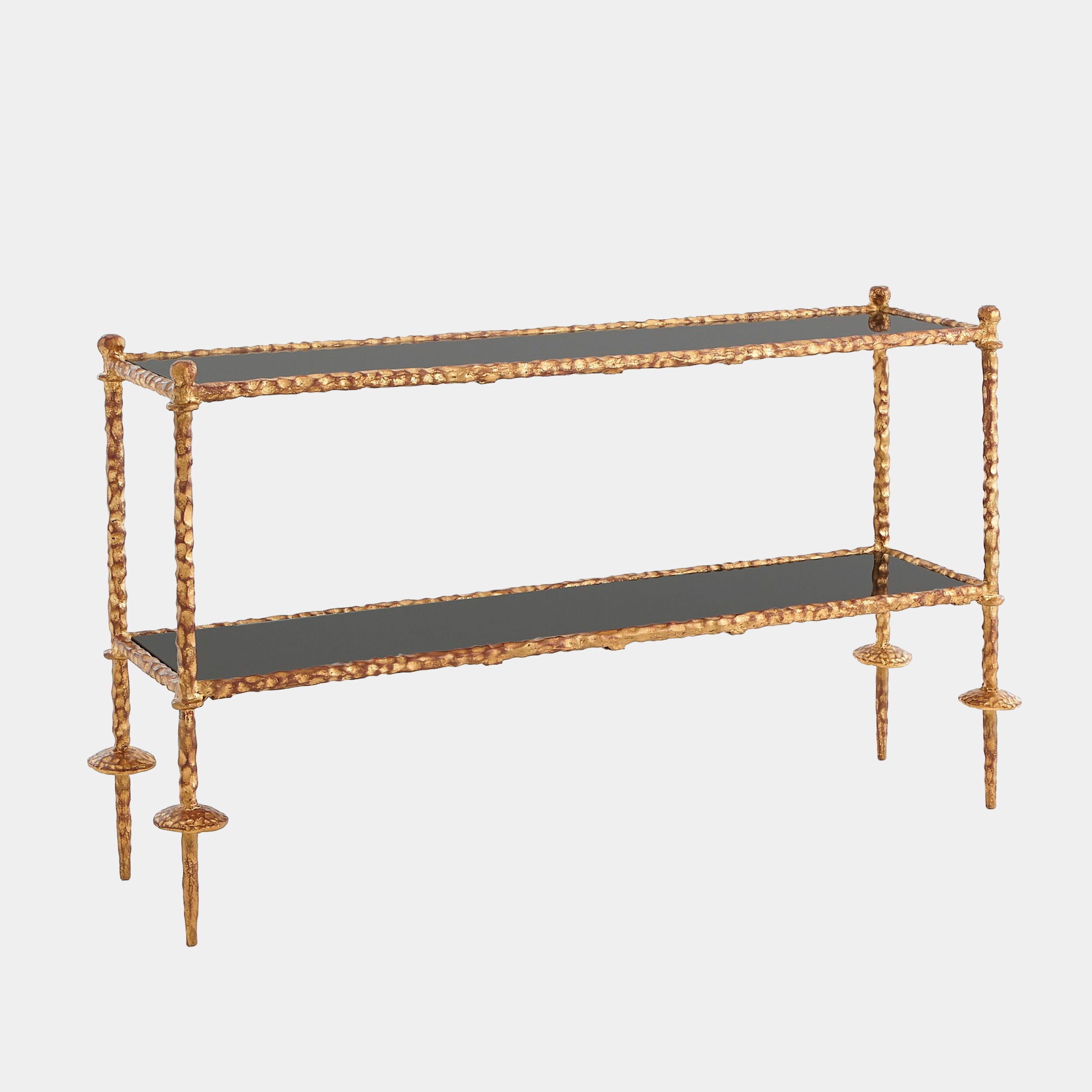 Othello Gold Chiseled Console-Black Granite