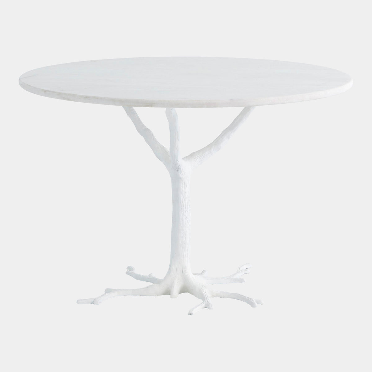 White Faux Bois Dining Table