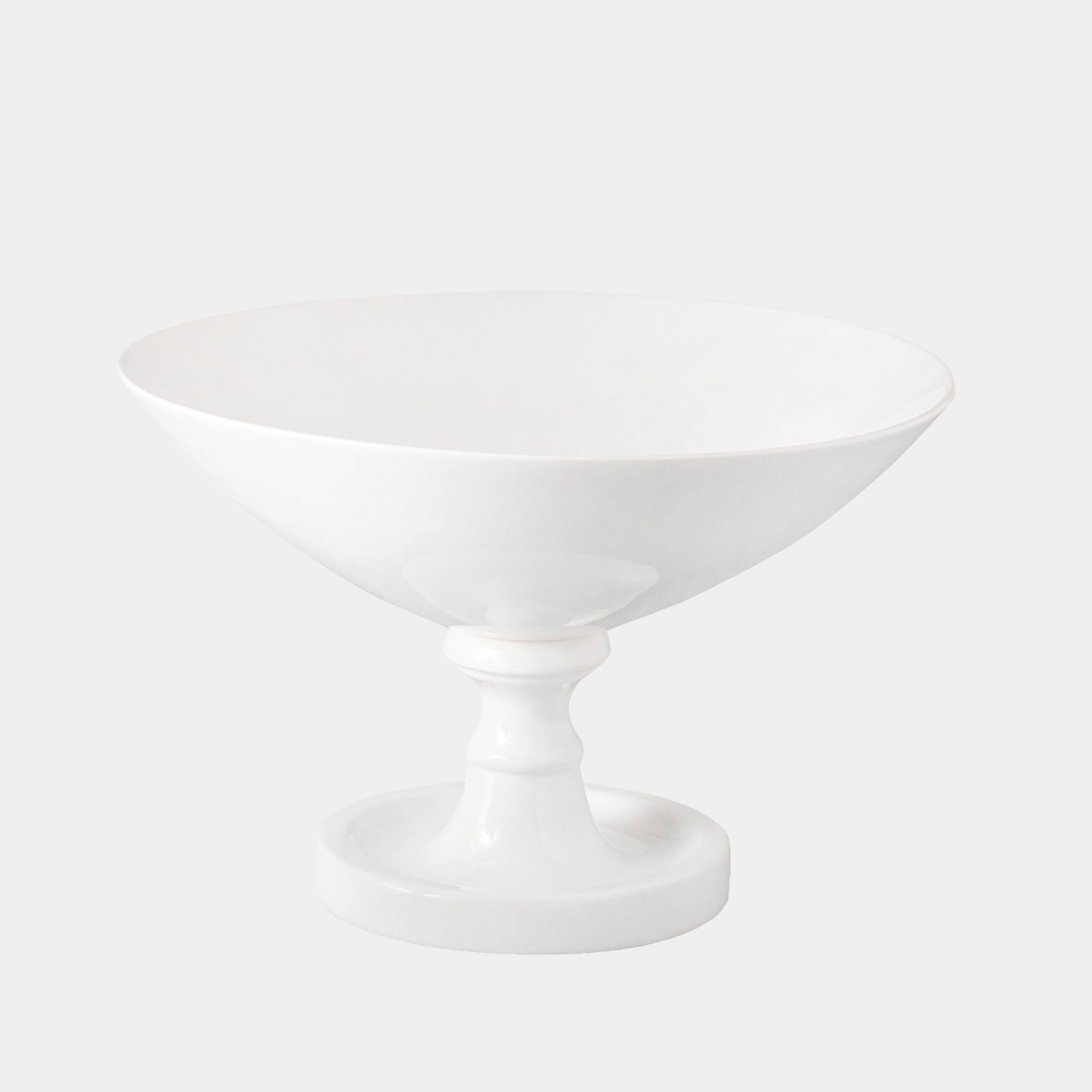 Davide Pedestal Bowl-White-Lg