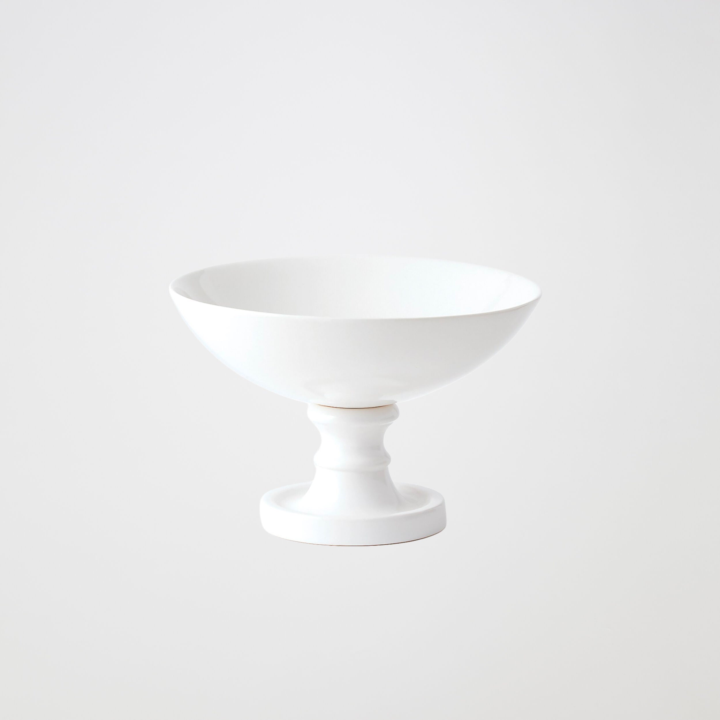 Davide Pedestal Bowl-White-Sm
