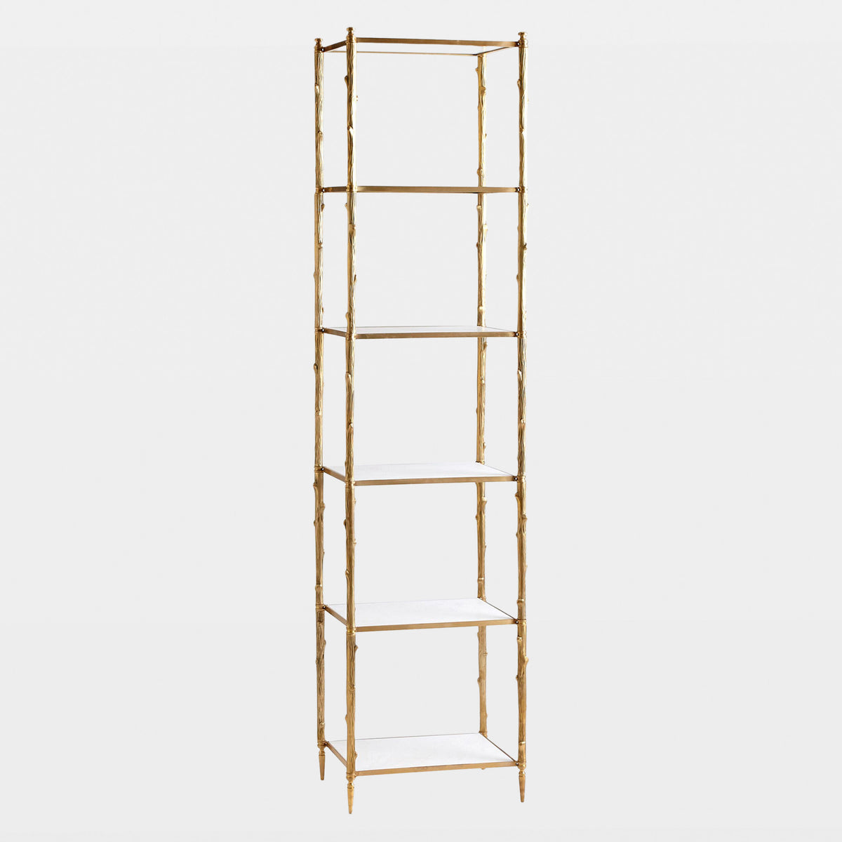 Arbor Etagere-Brass/White Marble