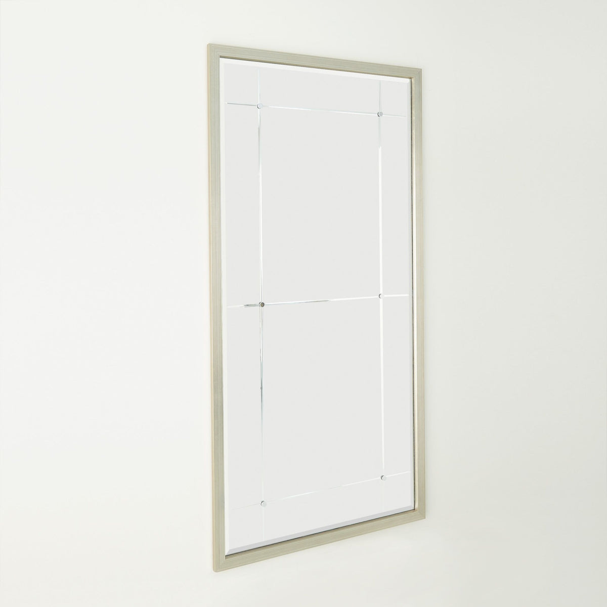 Beaumont Floor Mirror-Silver Leaf