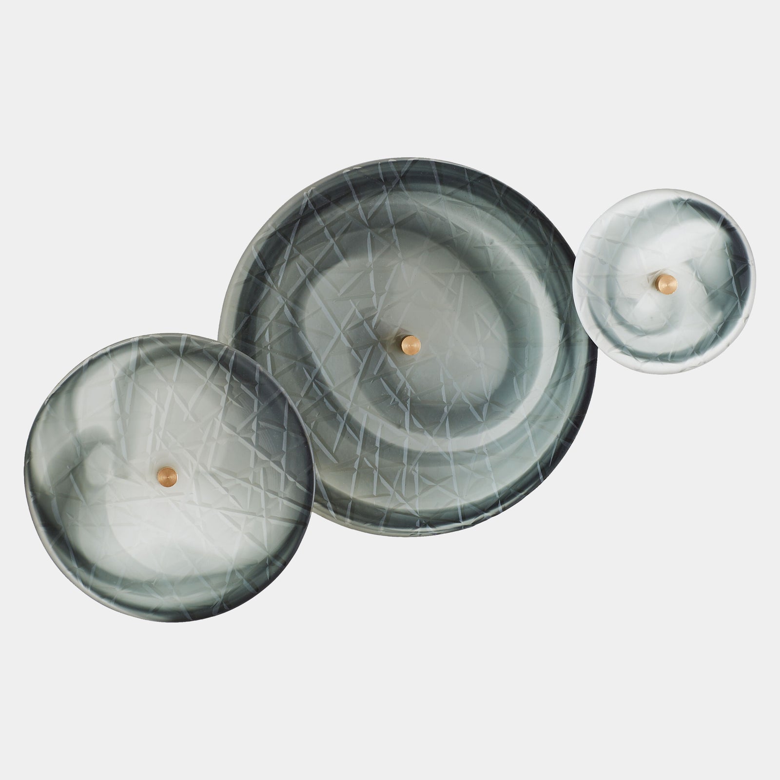 Crosshatched Wall Discs-Gray Swirl