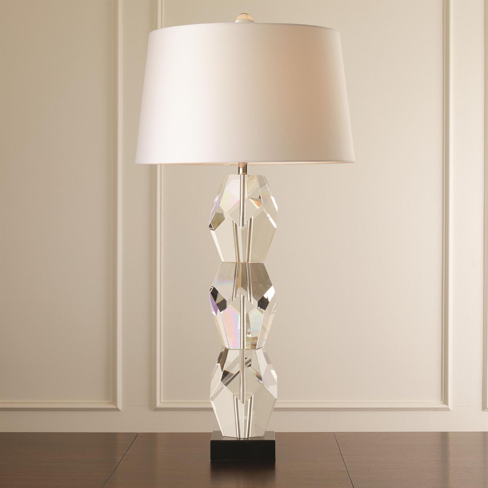 Felicity Facet Block Lamp-Triple