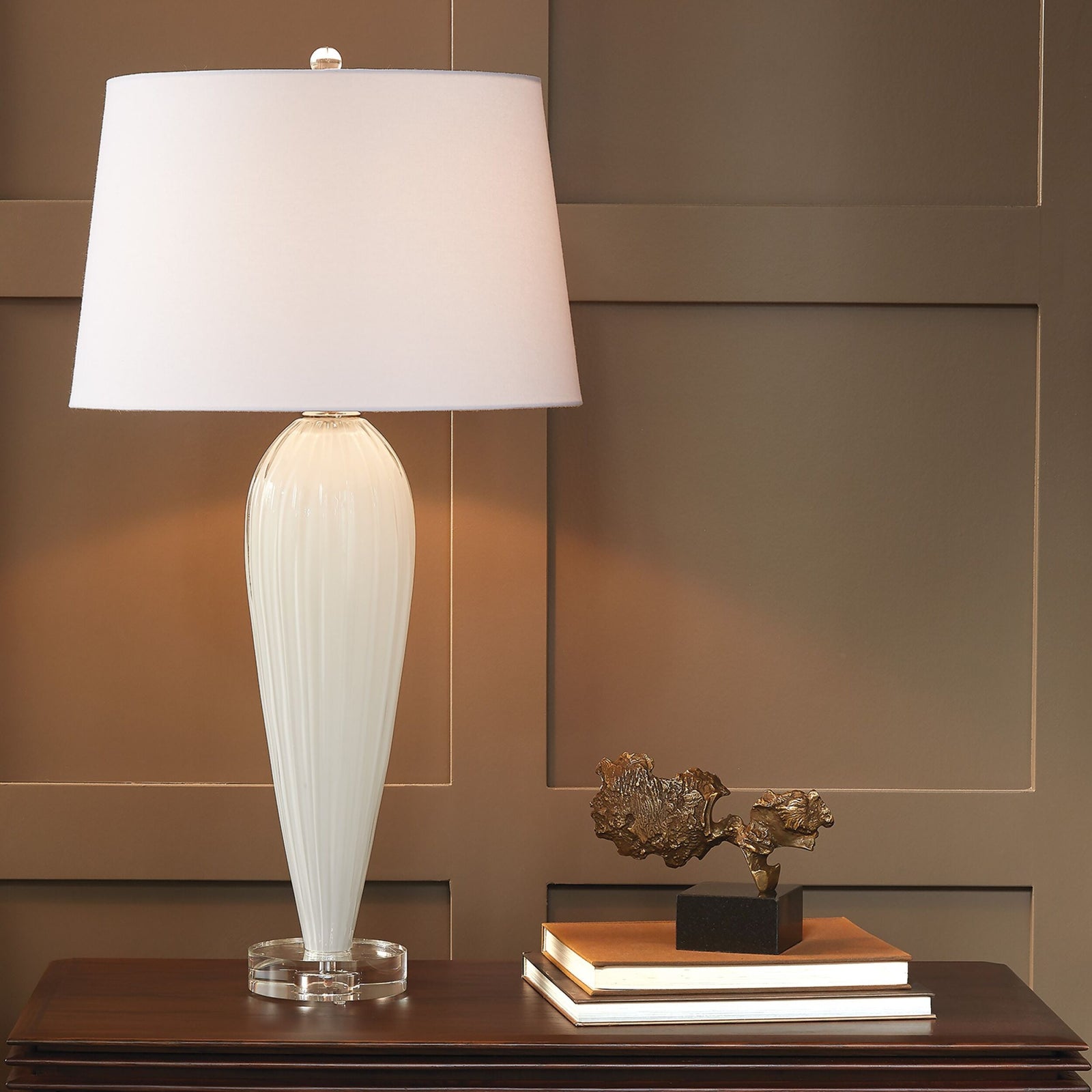 Teardrop Glass Lamp-White