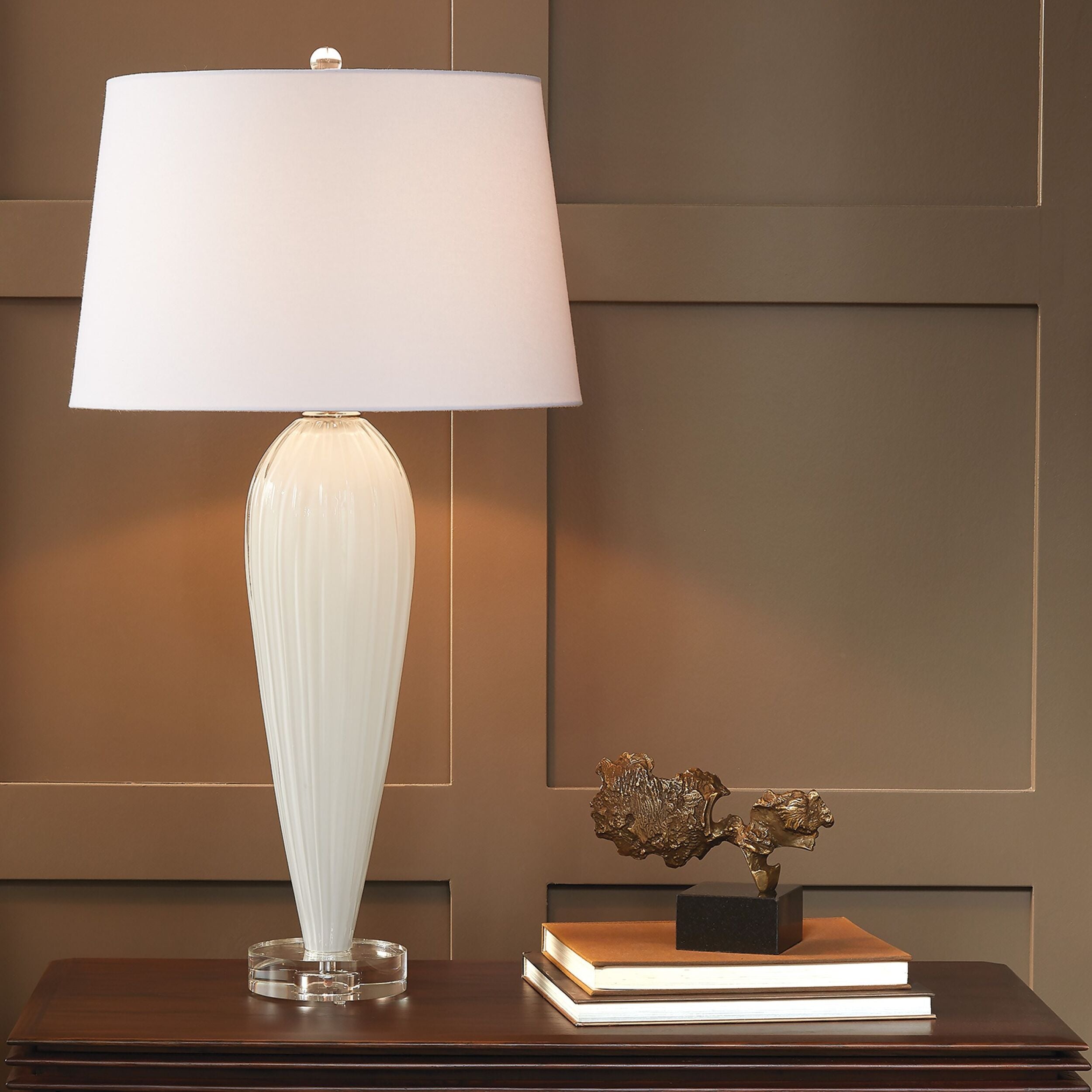Teardrop Glass Lamp-White
