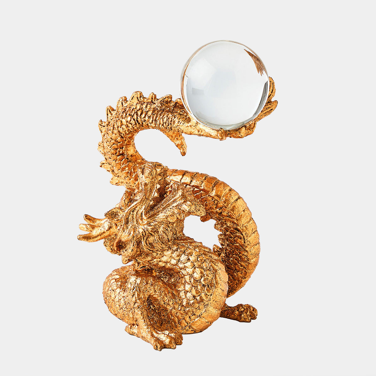 Dragon Holding Sphere-Gold Leaf