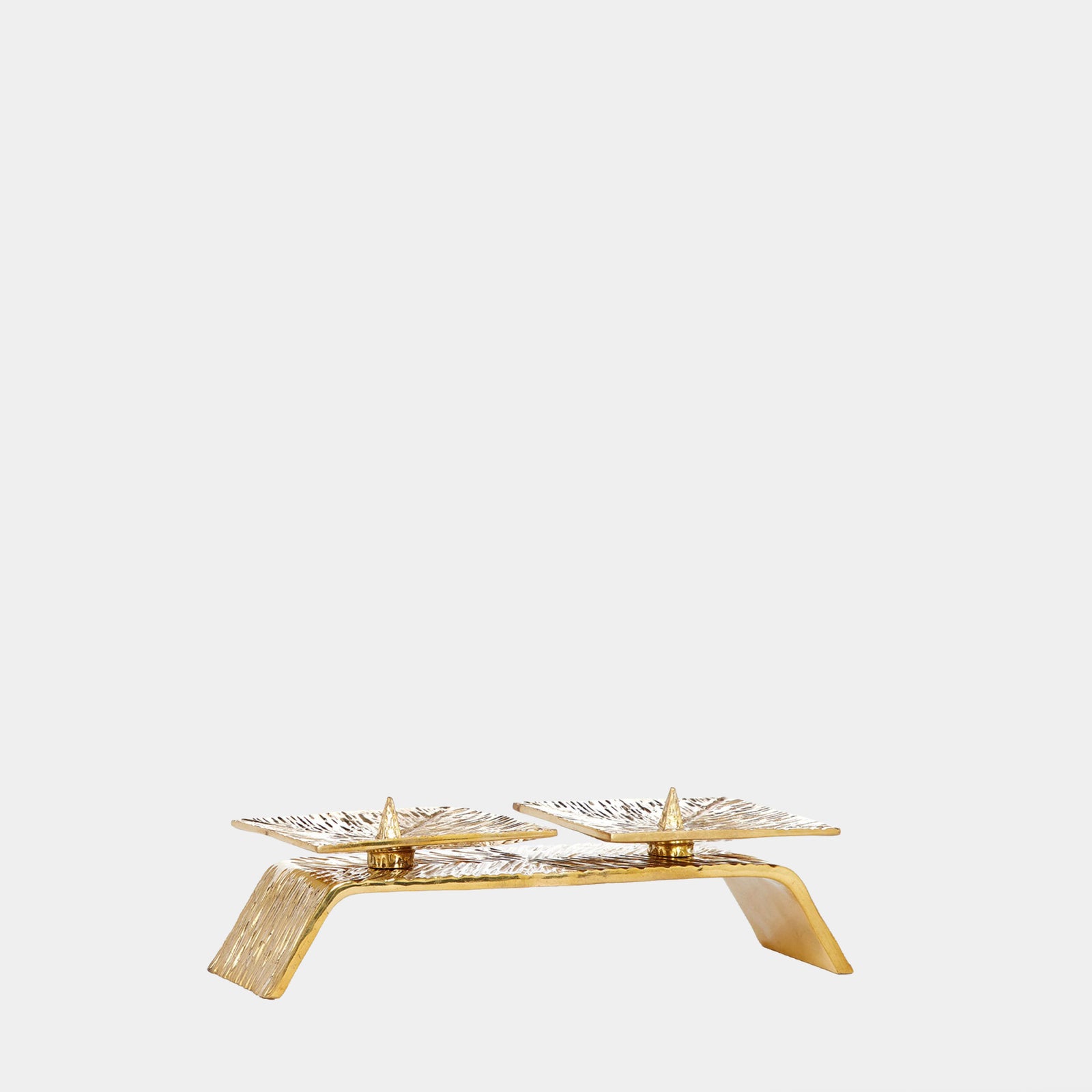 Double Torch Candleholder-Brass