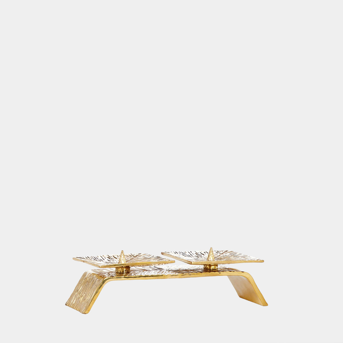 Double Torch Candleholder-Brass