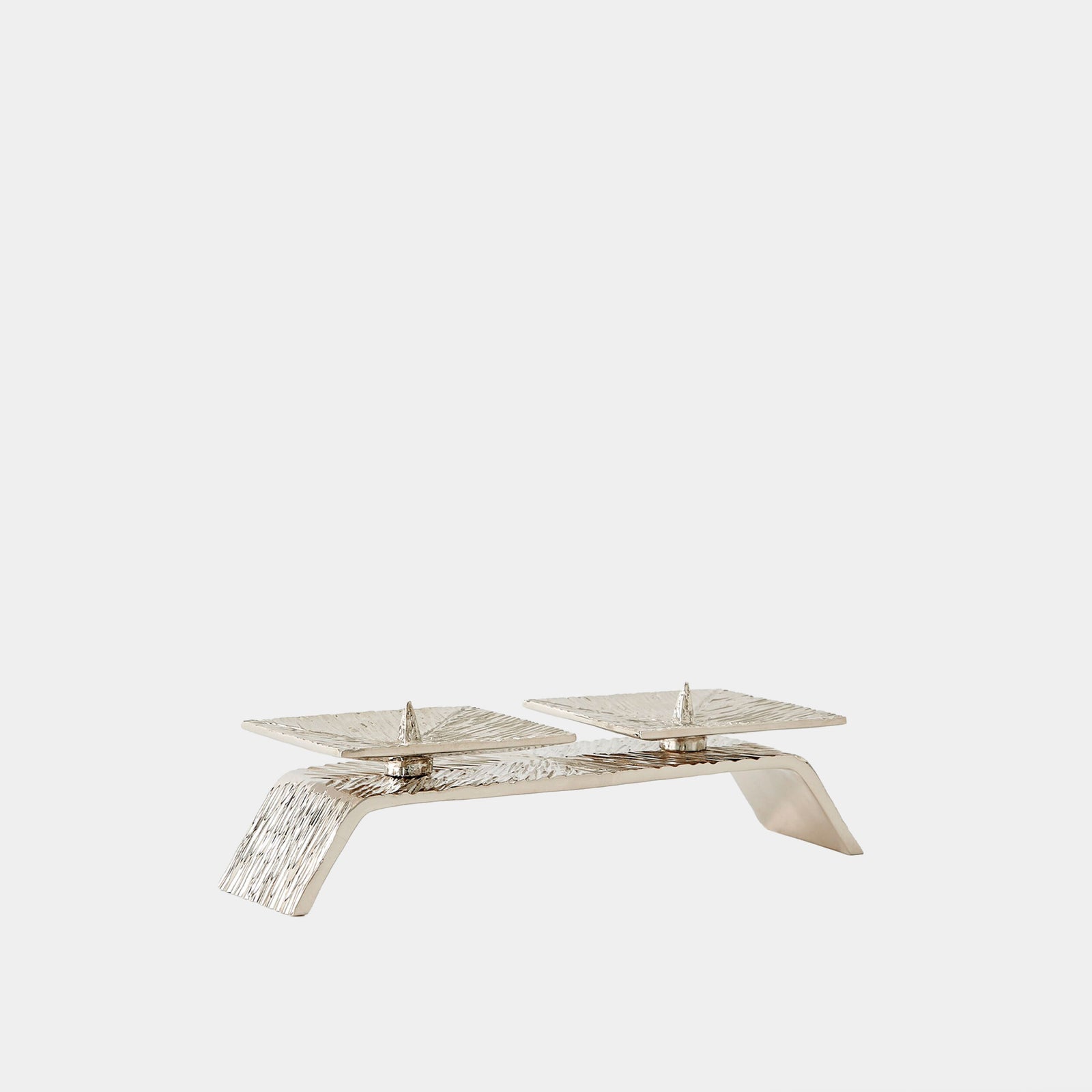 Double Torch Candleholder-Nickel