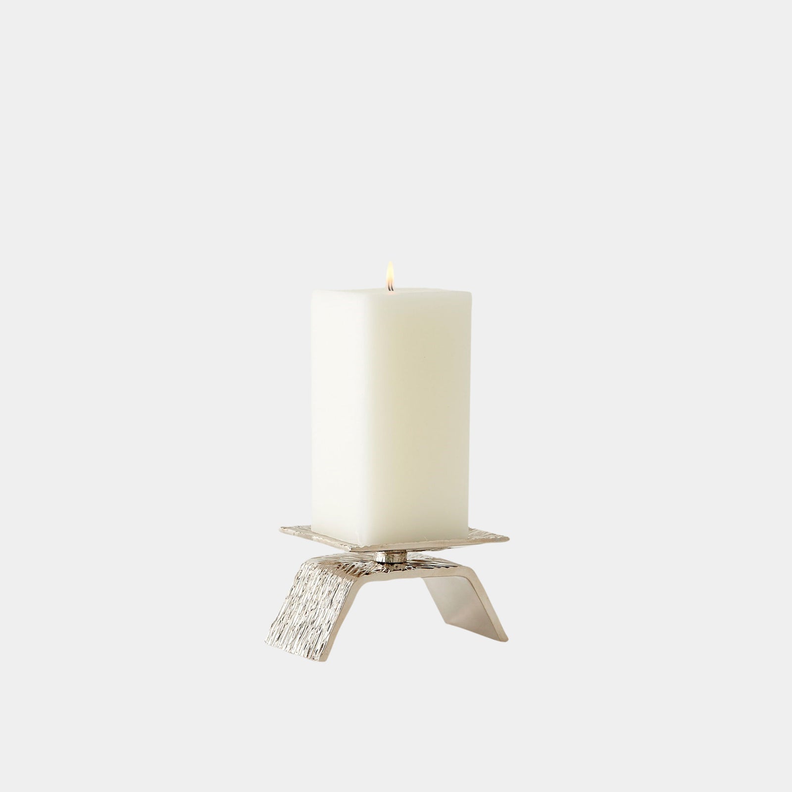 Single Torch Candleholder-Nickel