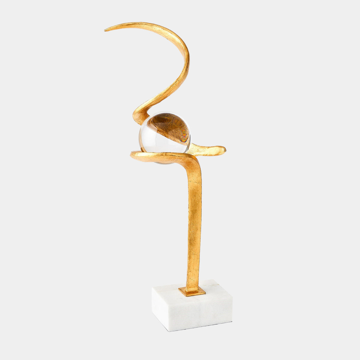 Captured Sphere Sculpture-Gold Leaf