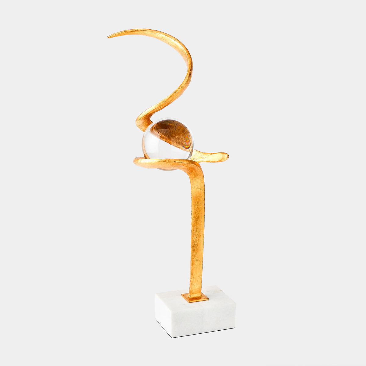 Captured Sphere Sculpture-Gold Leaf